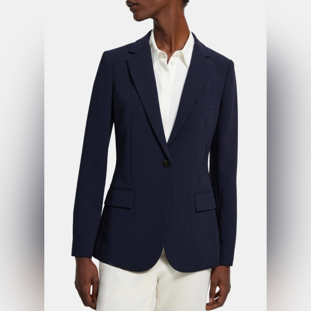 Theory Admiral Crepe Blazer Navy